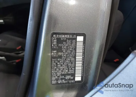 2014 Nissan Juke S z USA, uszkodzony, nr VIN JN8AF5MV4ET480995